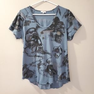Wilfred - Blue Abstract Floral Tee - Size L